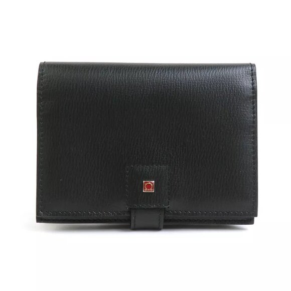 Salvatore Ferragamo Gancini Card Case Holder Black Leather - Picture 1 of 10